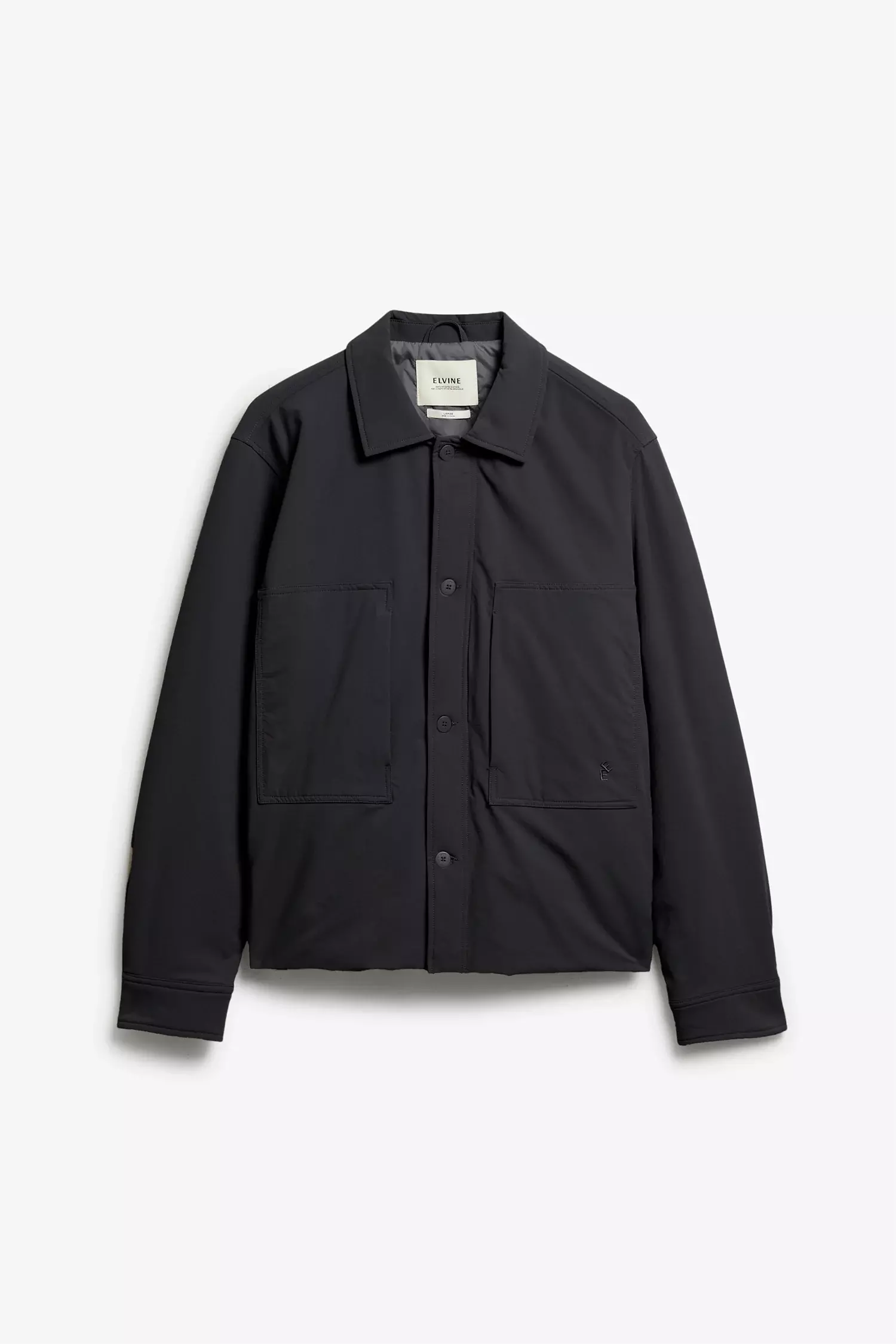 Elvine Bernt Black Nylon Stretch Jacke Herren schwarz